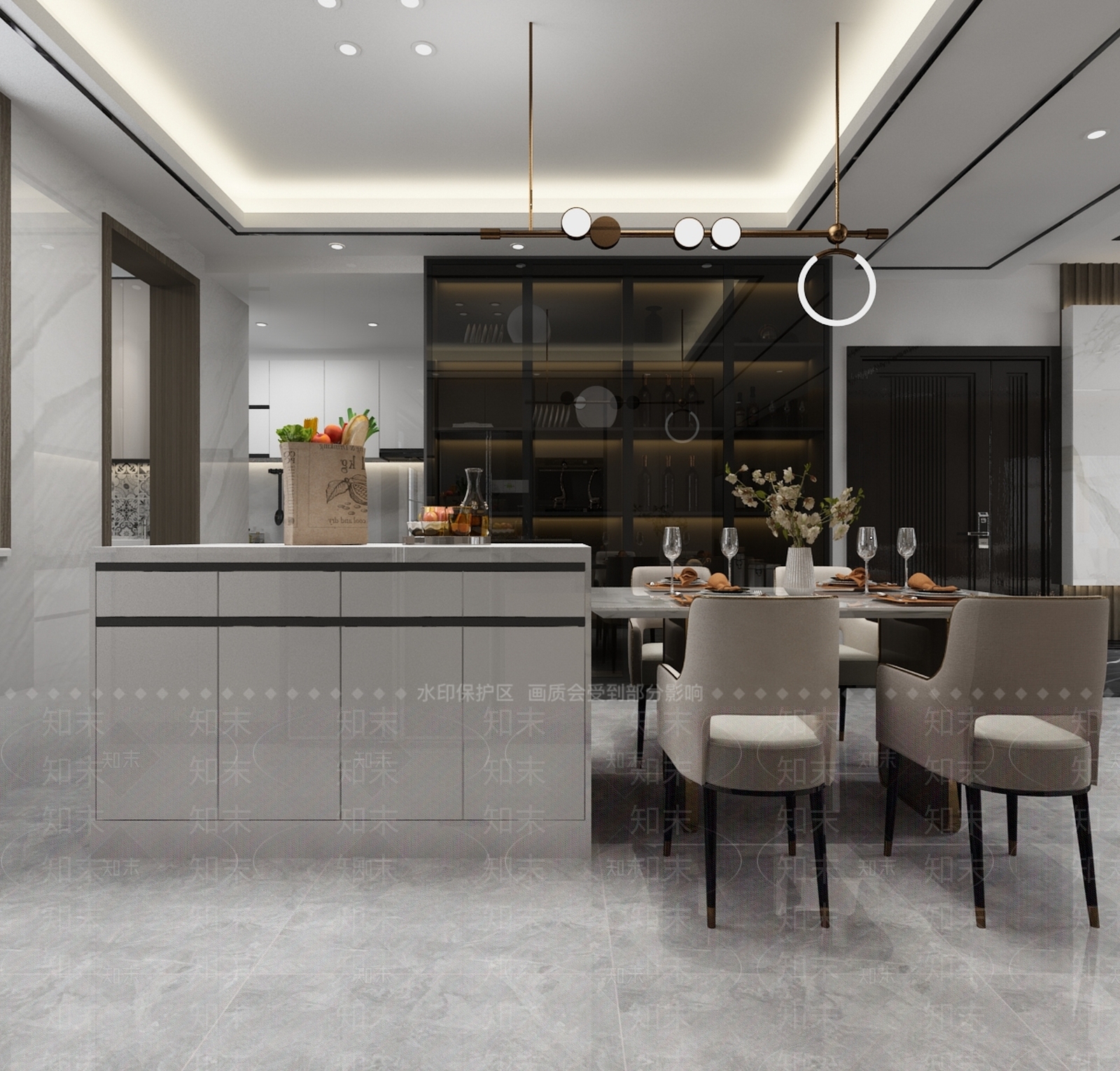 现代餐厅3D模型下载【ID:873403588】