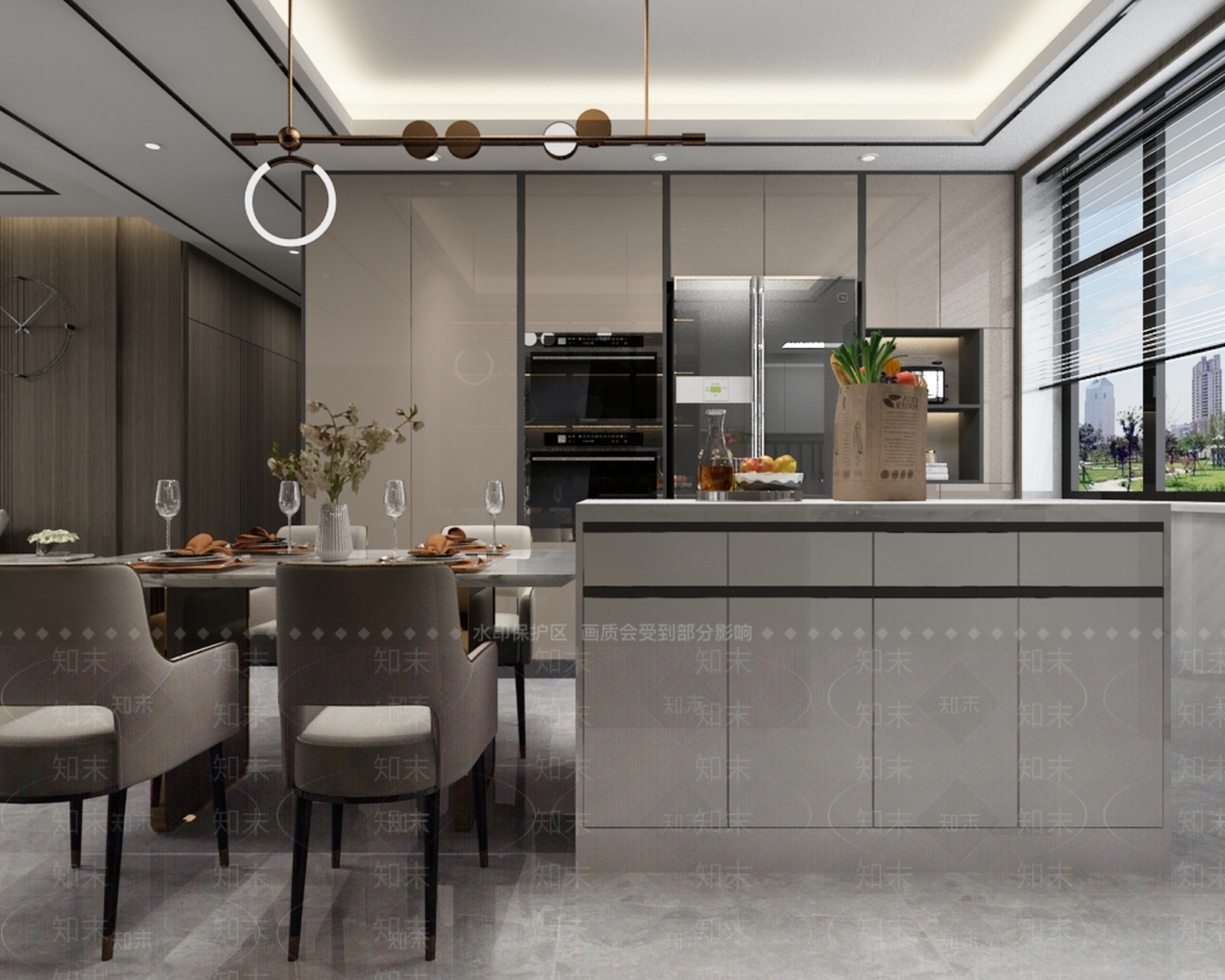 现代餐厅3D模型下载【ID:873403588】