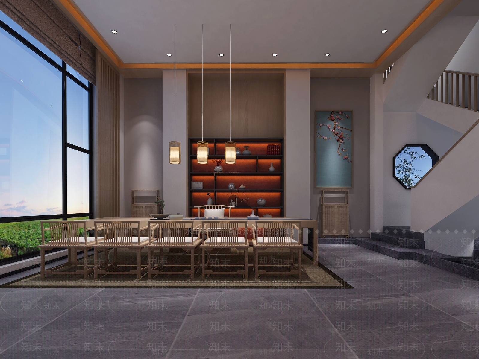 新中式民宿3D模型下载【ID:973424649】