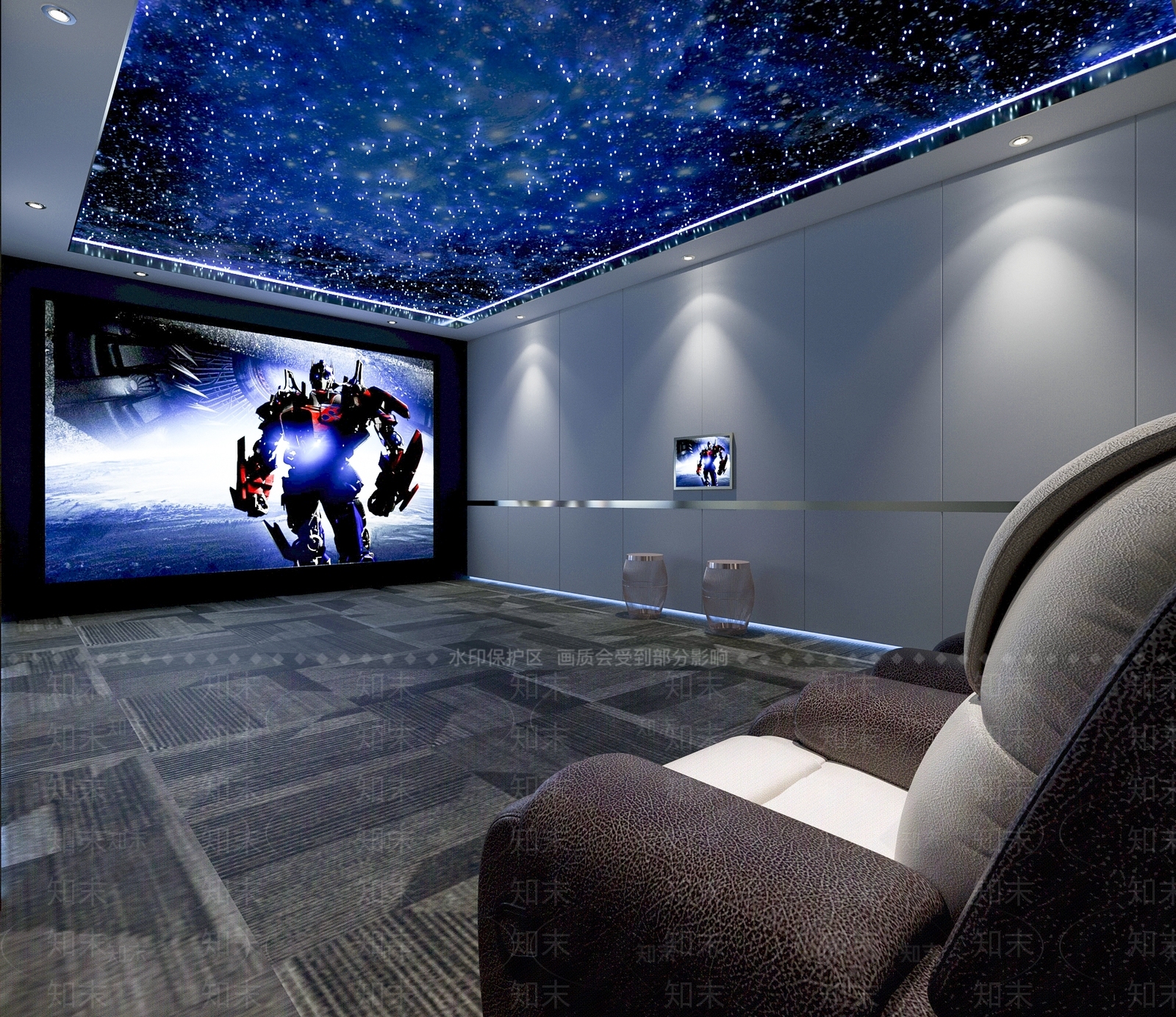新中式影音室3D模型下载【ID:873427920】