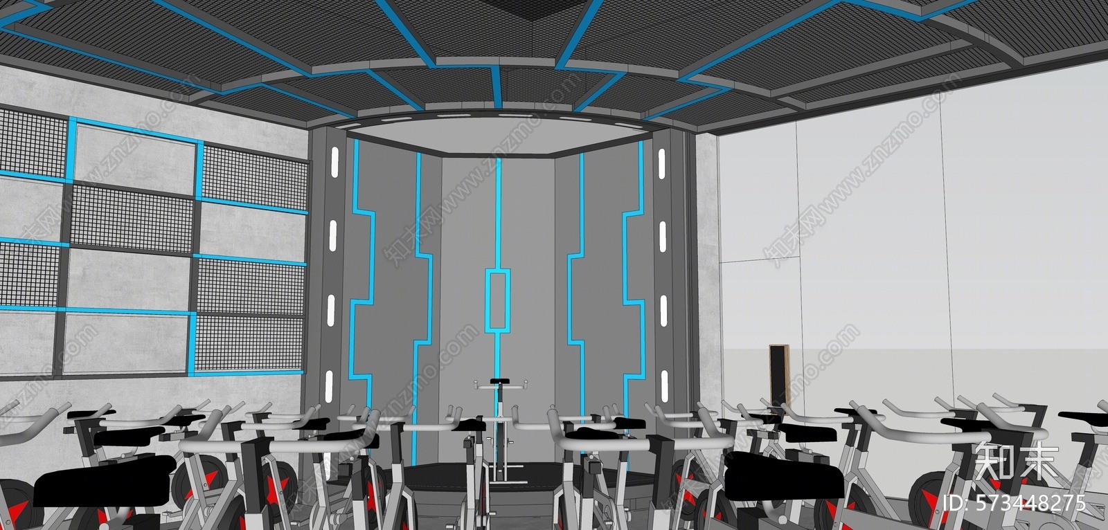 工业风格健身房SU模型下载【ID:573448275】