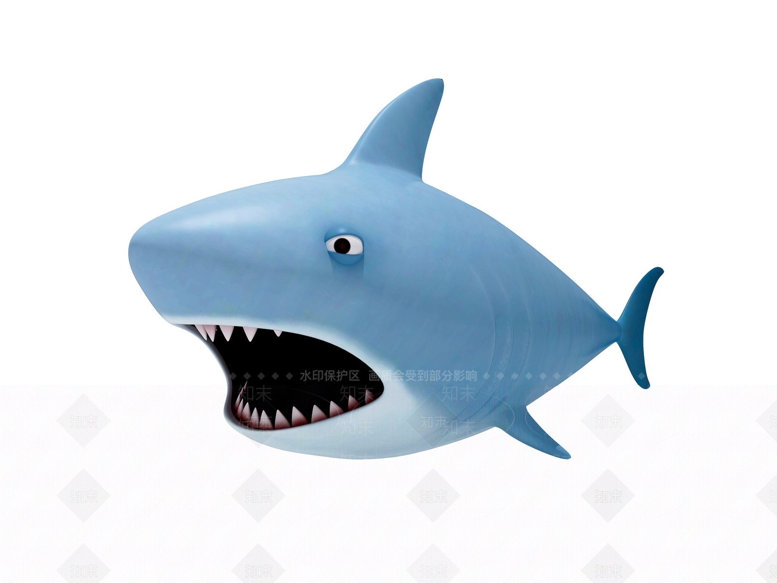 现代卡通鲨鱼玩具3D模型下载【ID:573499431】