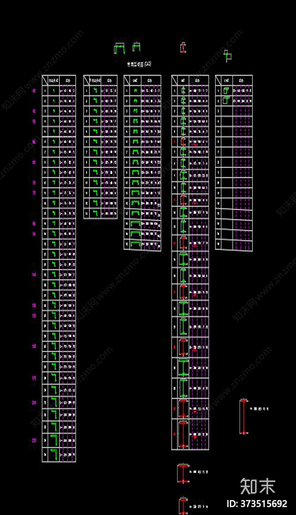 常用钢材CAD图纸施工图下载【ID:373515692】