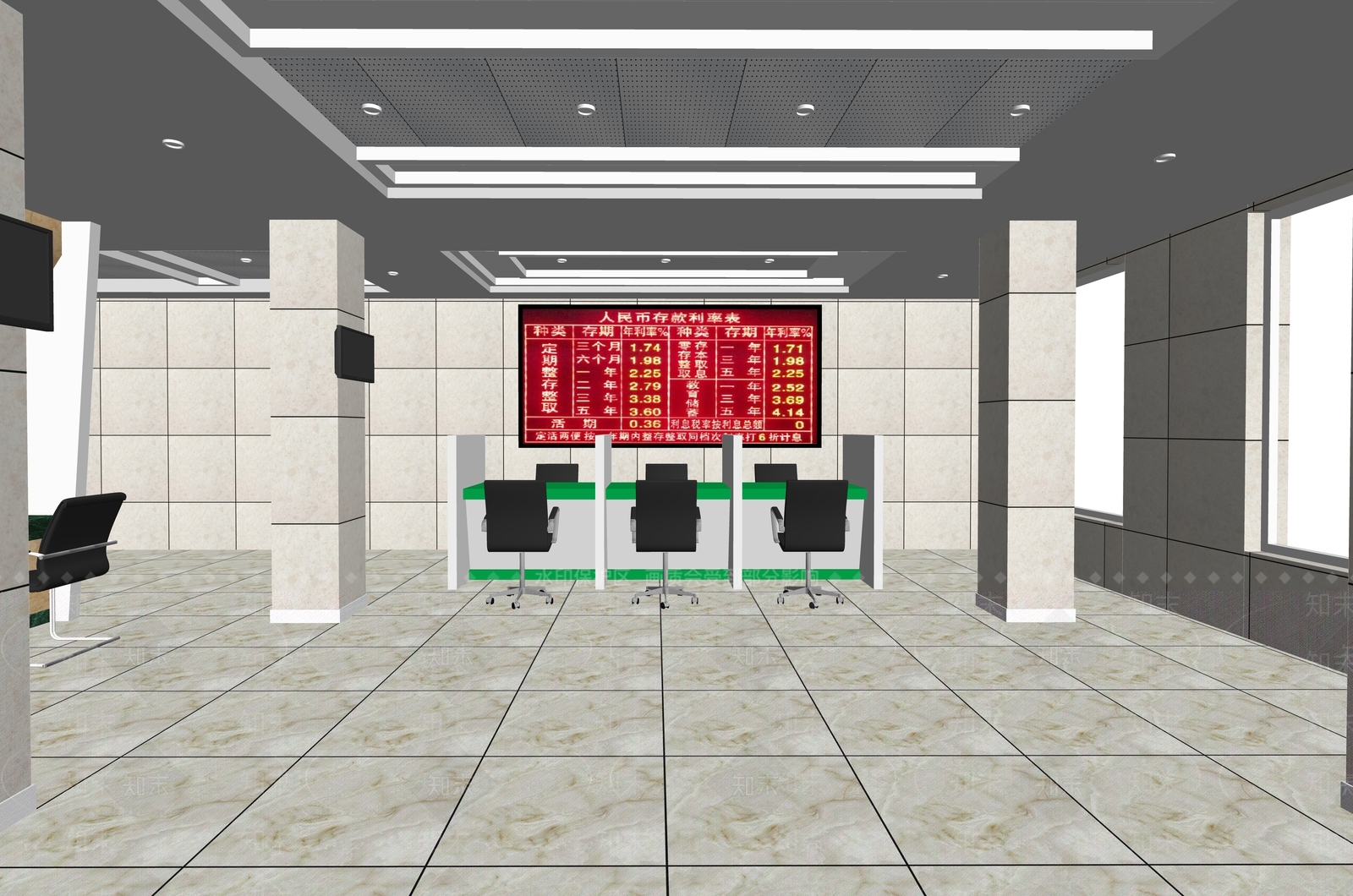 现代风格银行SU模型下载【ID:573518801】