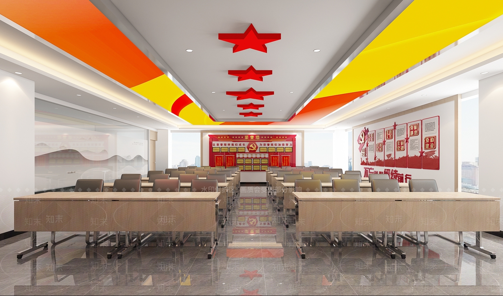 现代党建室3D模型下载【ID:573521465】