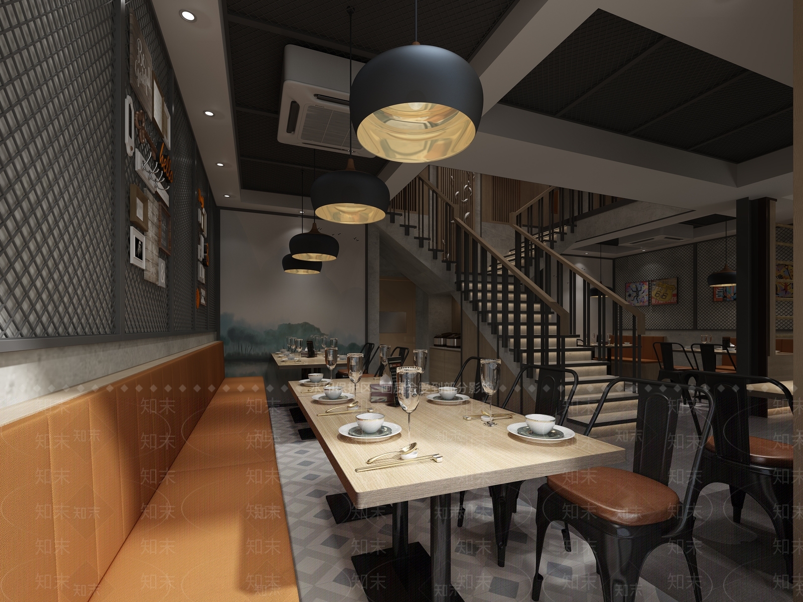 工业风烤鱼店3D模型下载【ID:373537253】