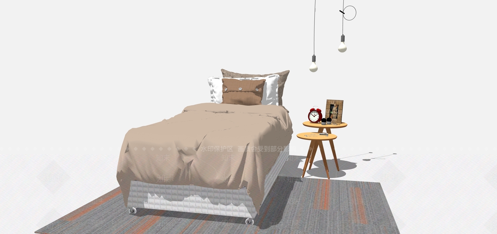 现代风格床具组合SU模型下载【ID:773565892】