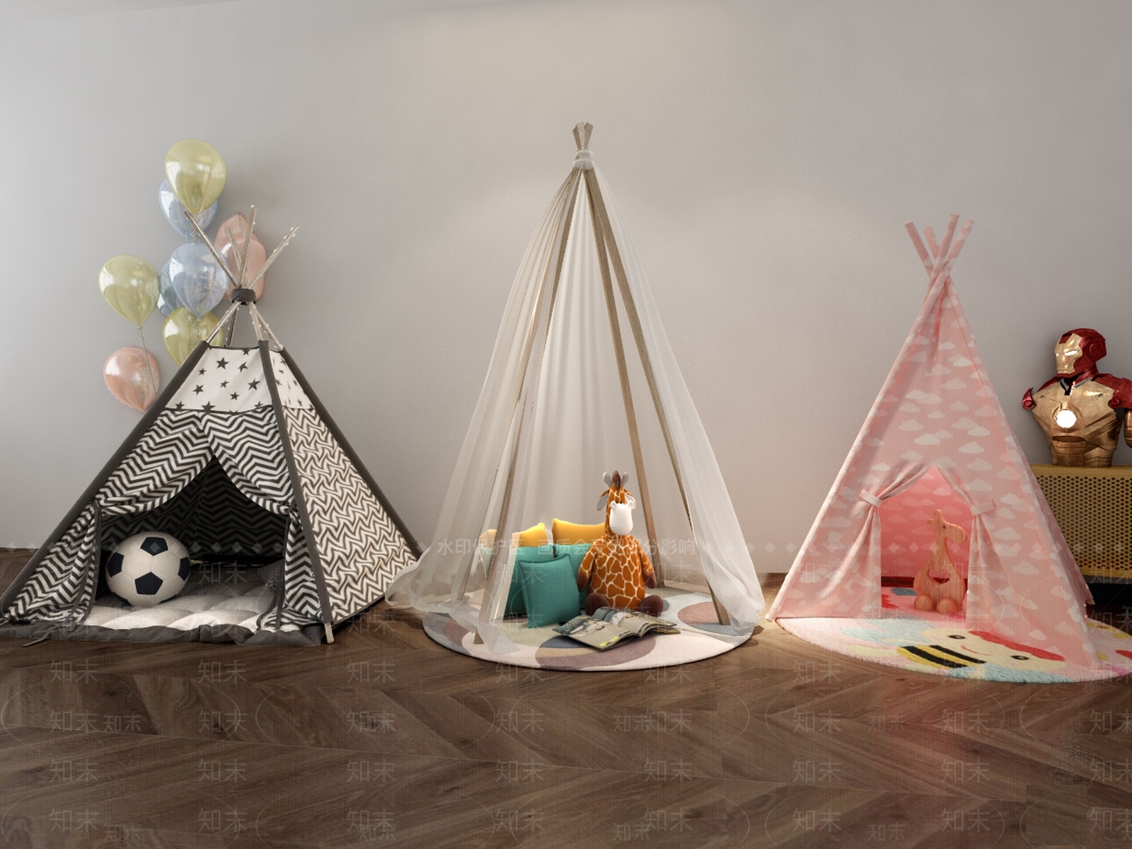 现代儿童房3D模型下载【ID:173574600】