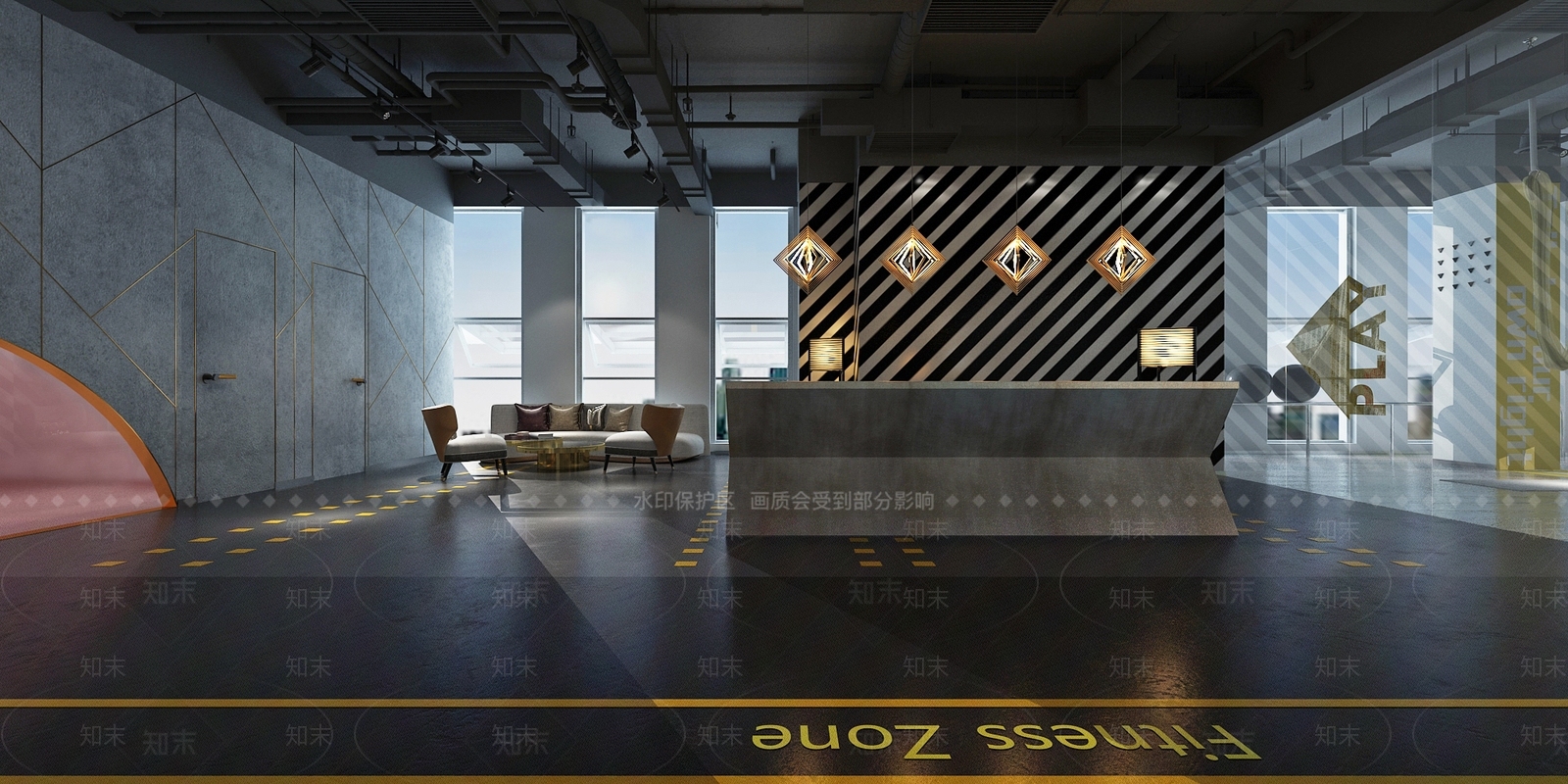 现代健身房3D模型下载【ID:373578776】
