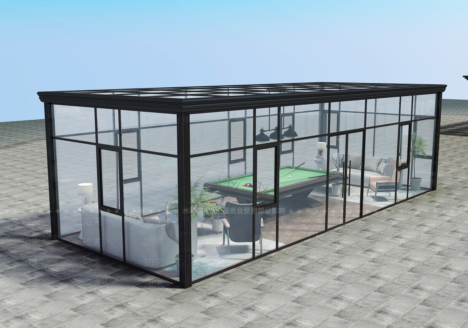 现代阳光台球房3D模型下载【ID:273584250】