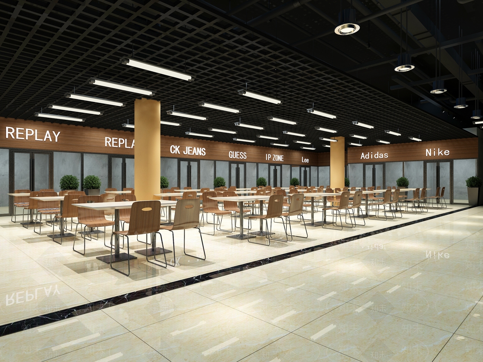 现代食堂3D模型下载【ID:773633794】