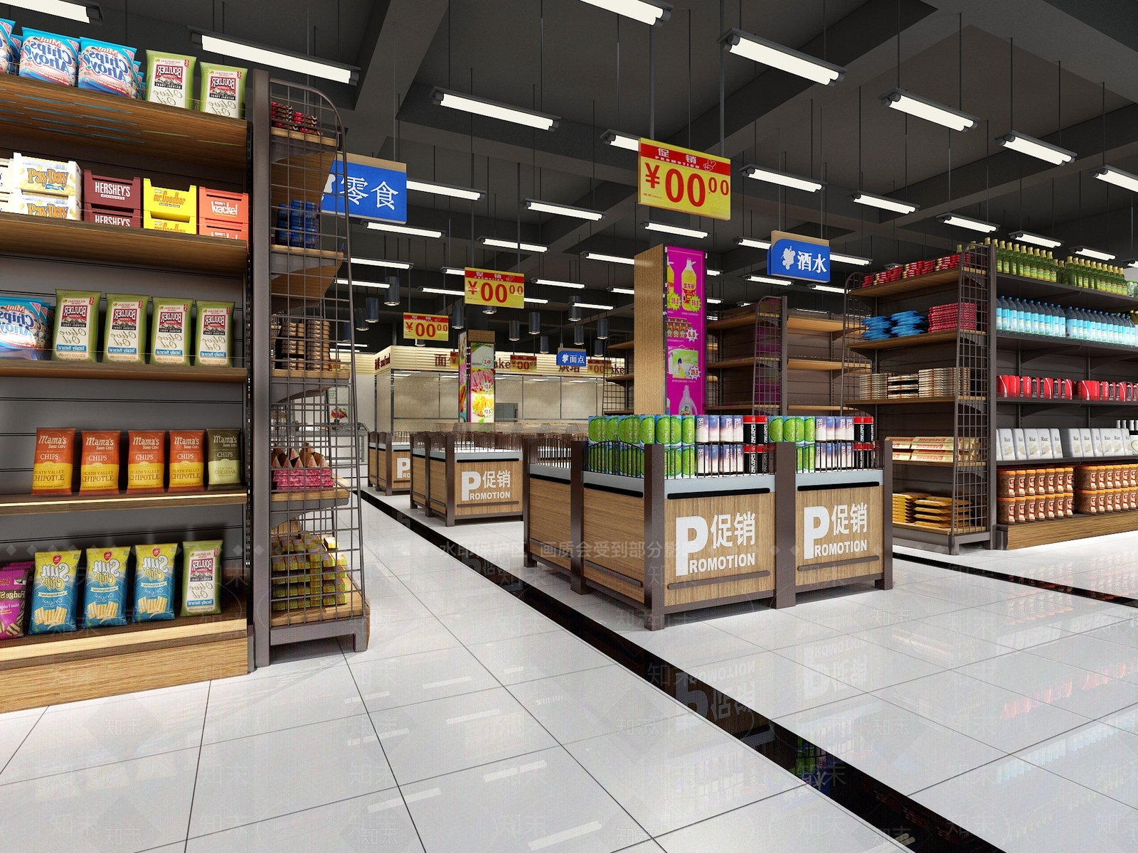 现代超市3D模型下载【ID:573634317】