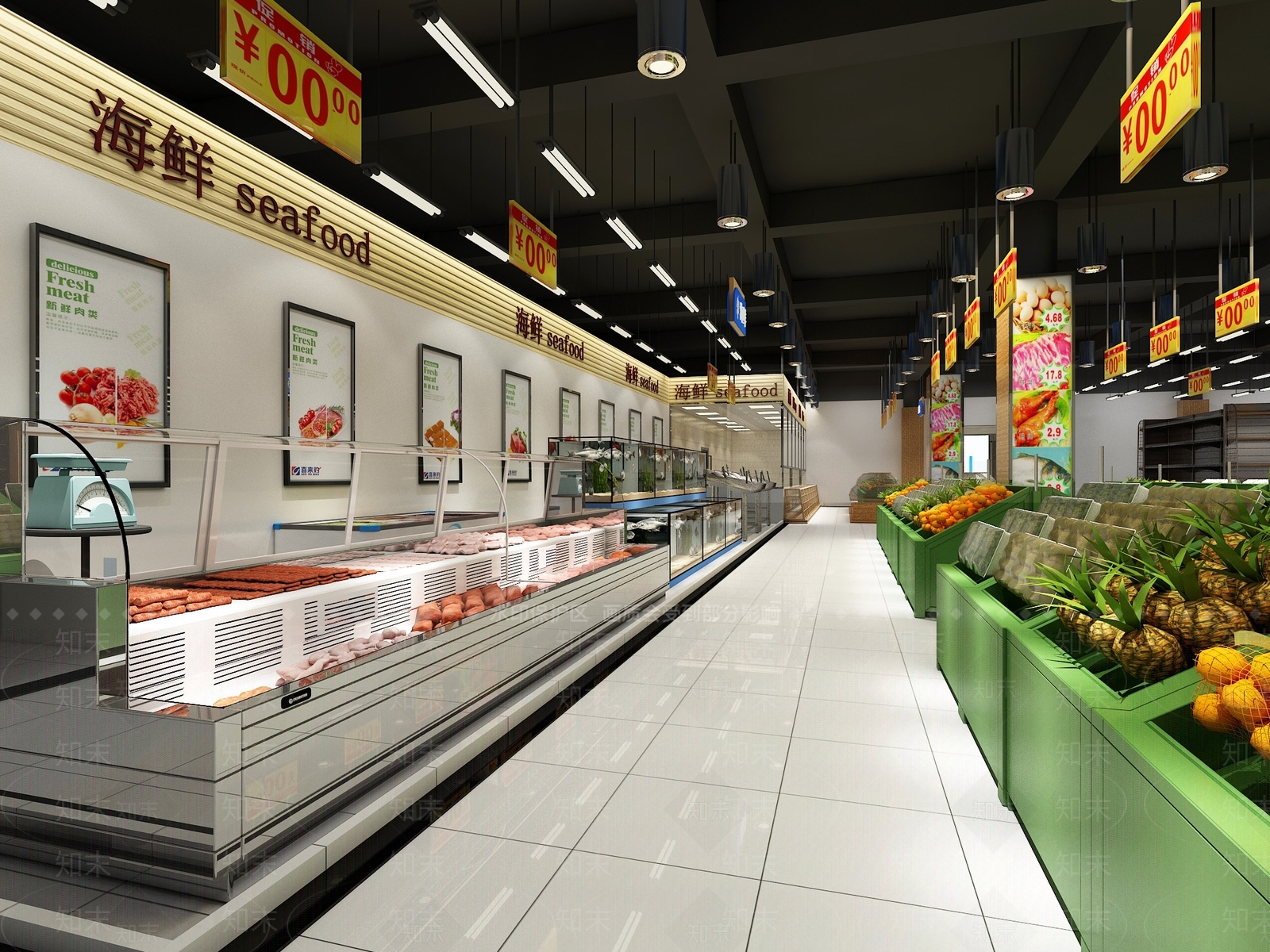 现代超市3D模型下载【ID:573634317】