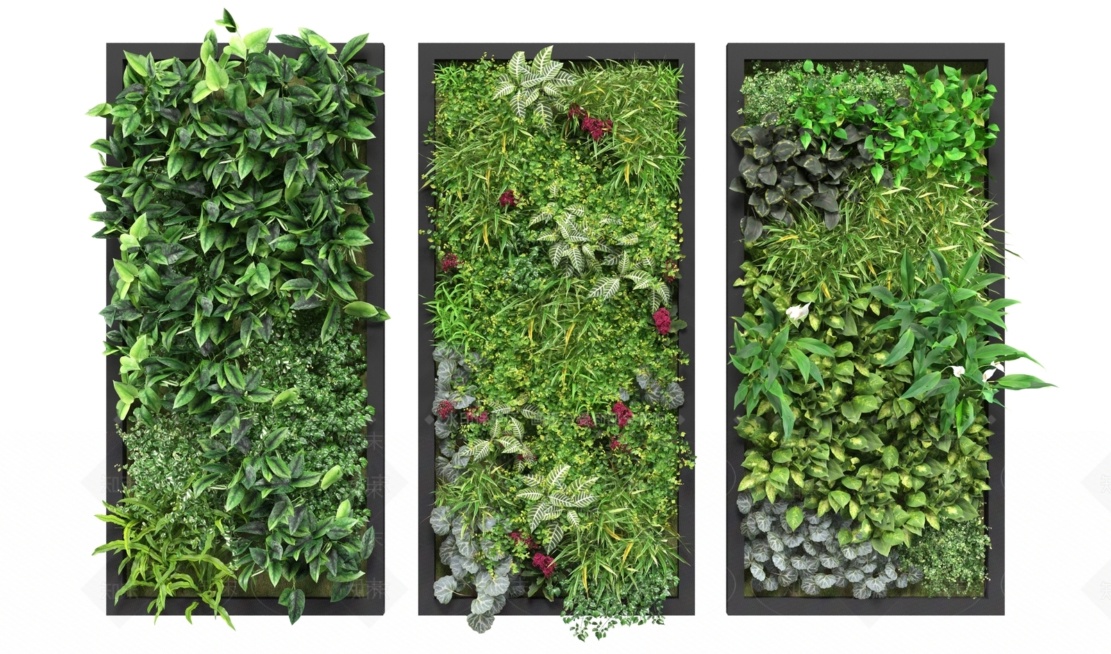现代绿植墙3D模型下载【ID:473647239】