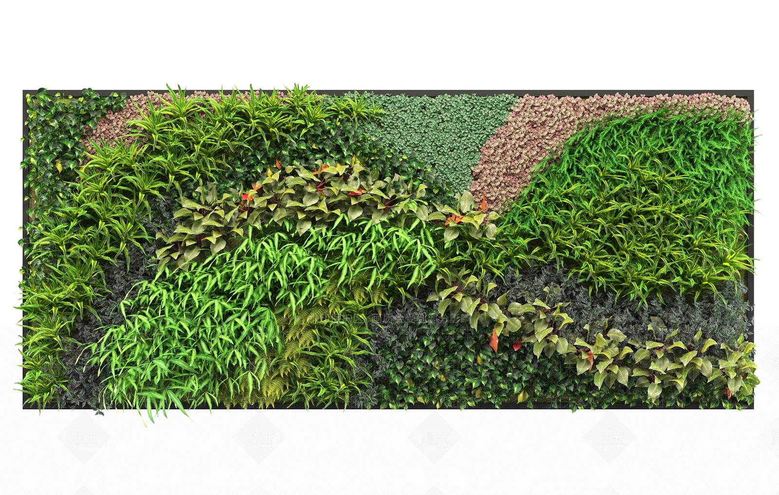 现代绿植墙3D模型下载【ID:473647245】