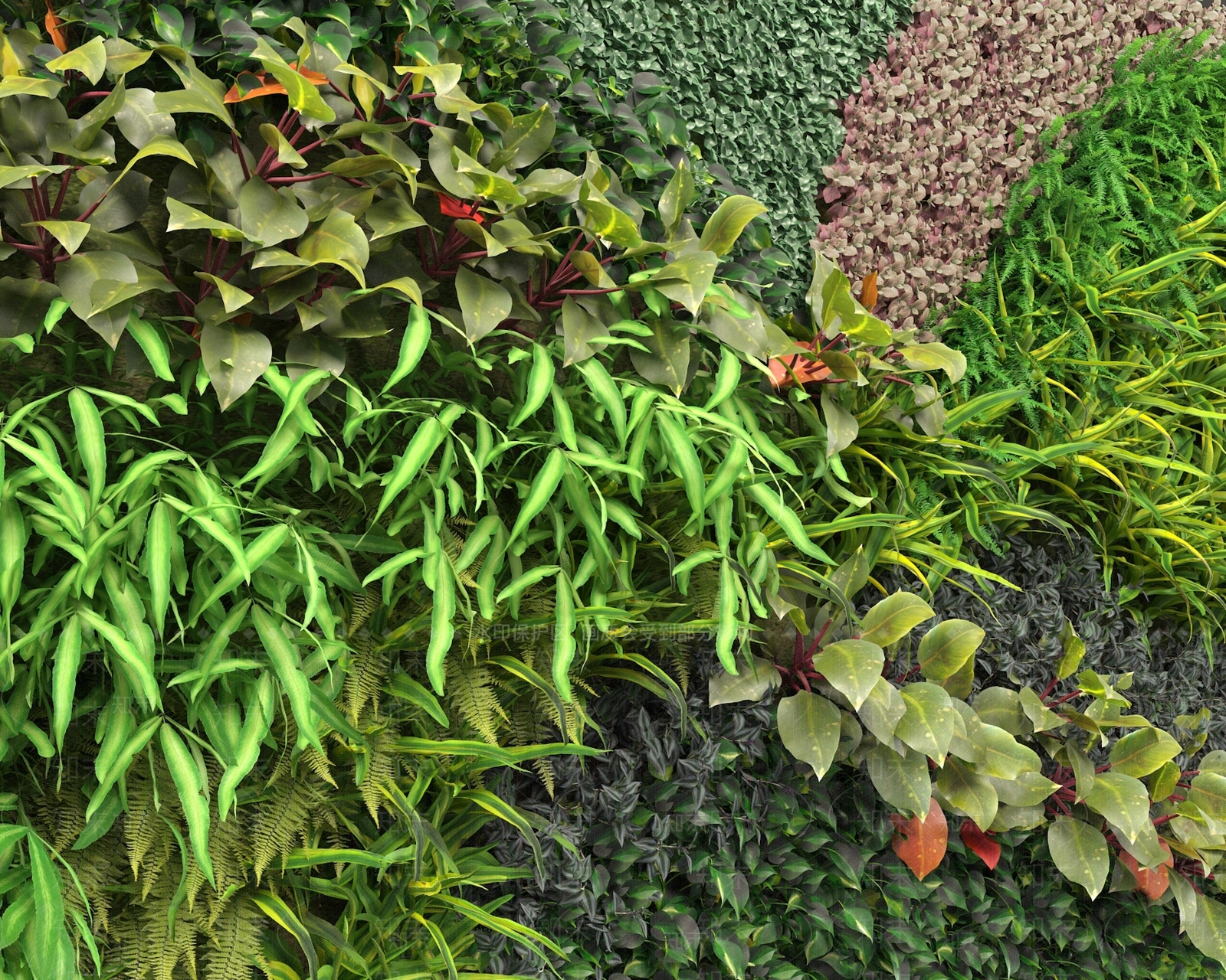 现代绿植墙3D模型下载【ID:473647245】