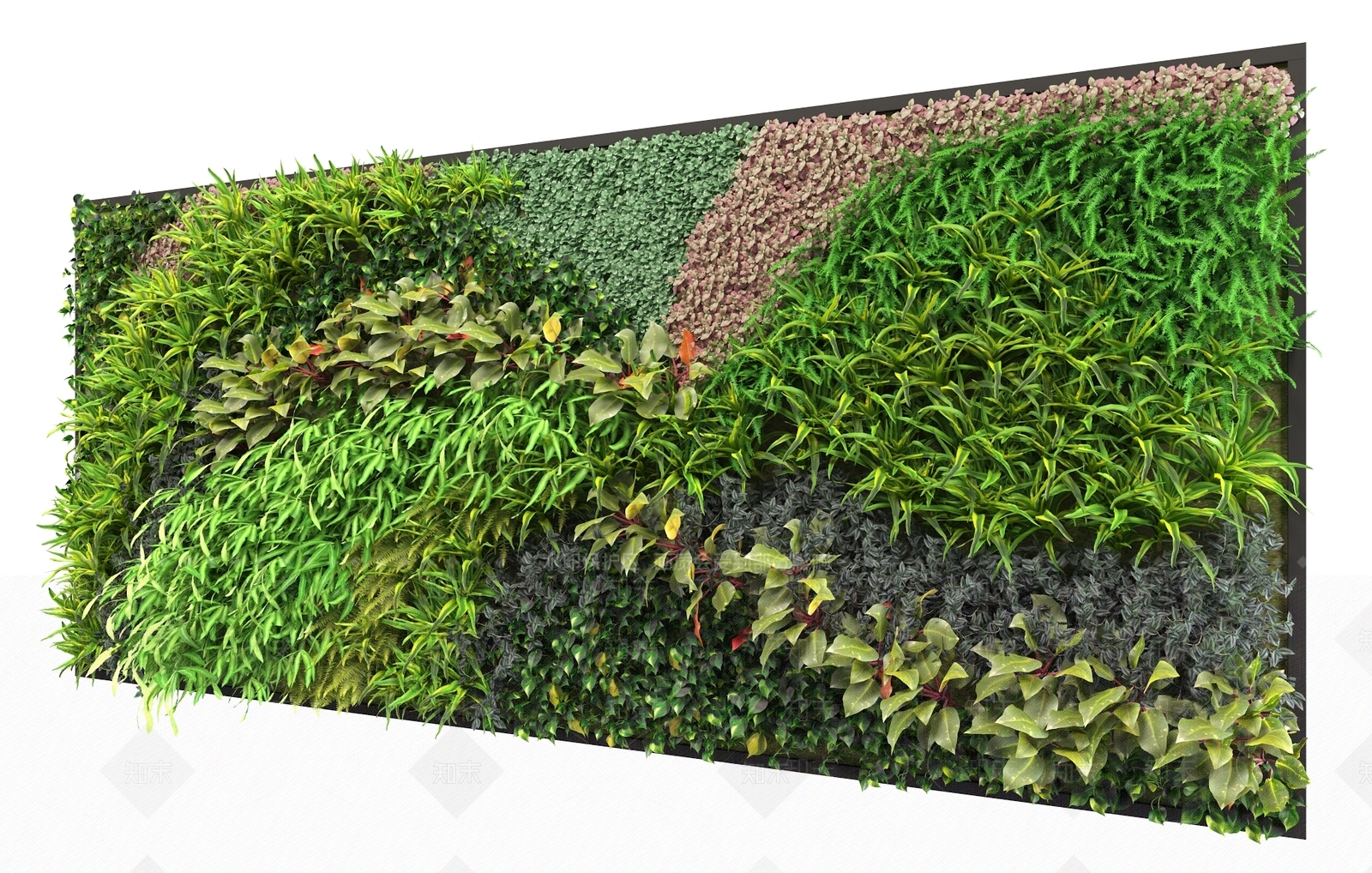 现代绿植墙3D模型下载【ID:473647245】
