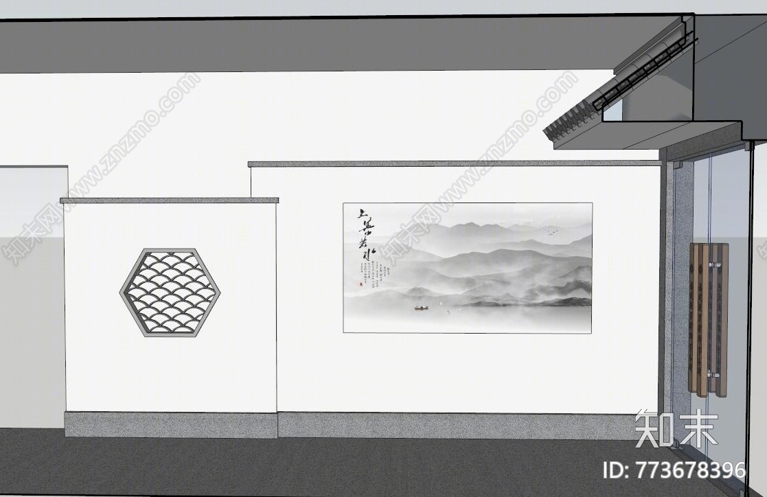 现代风格公司过道SU模型下载【ID:773678396】