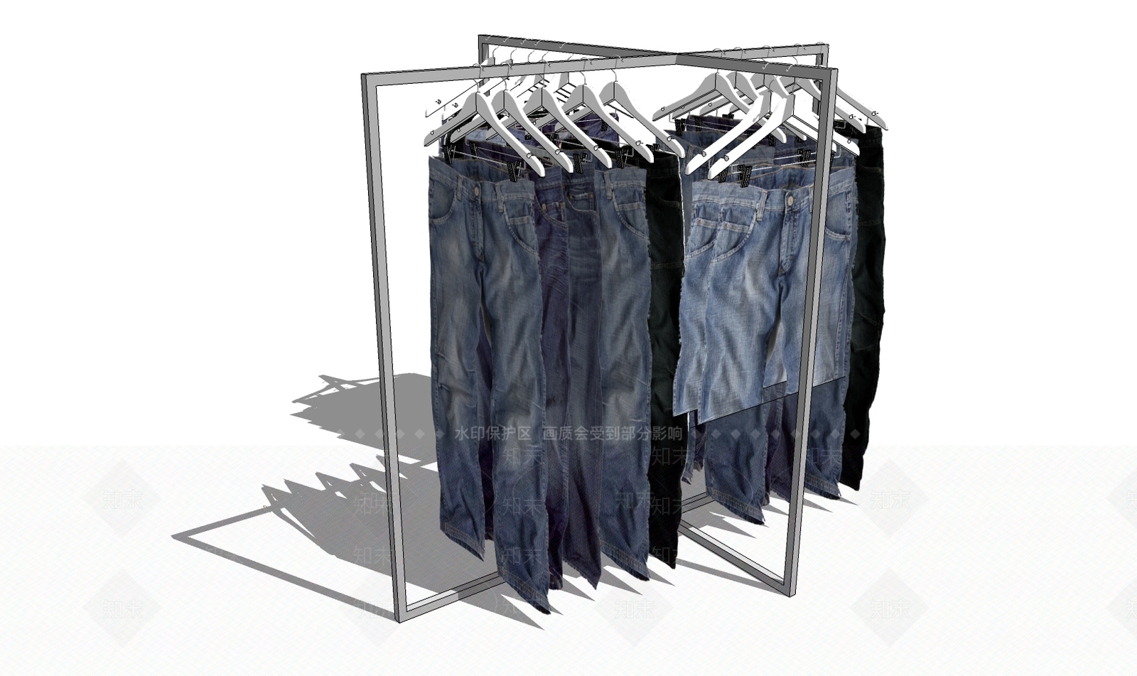 现代风格服装箱包店SU模型下载【ID:173681090】