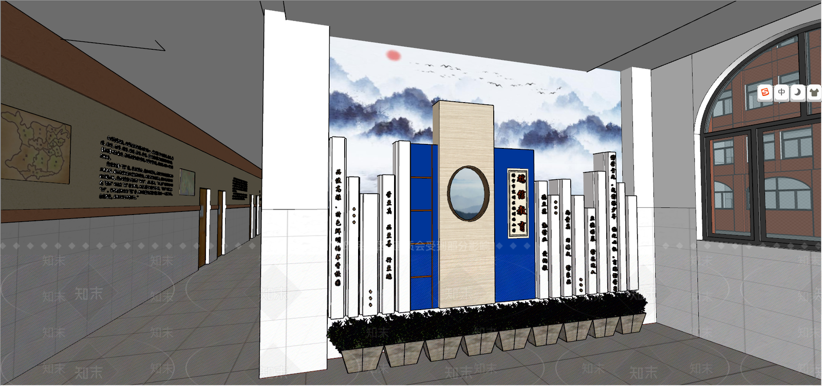 新中式风格学校SU模型下载【ID:573683369】
