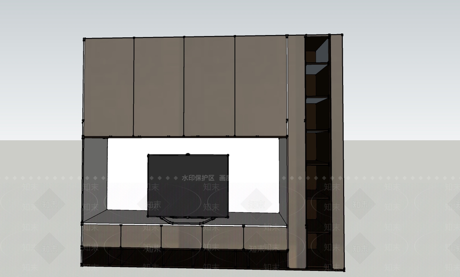 现代风格文件柜SU模型下载【ID:273700689】