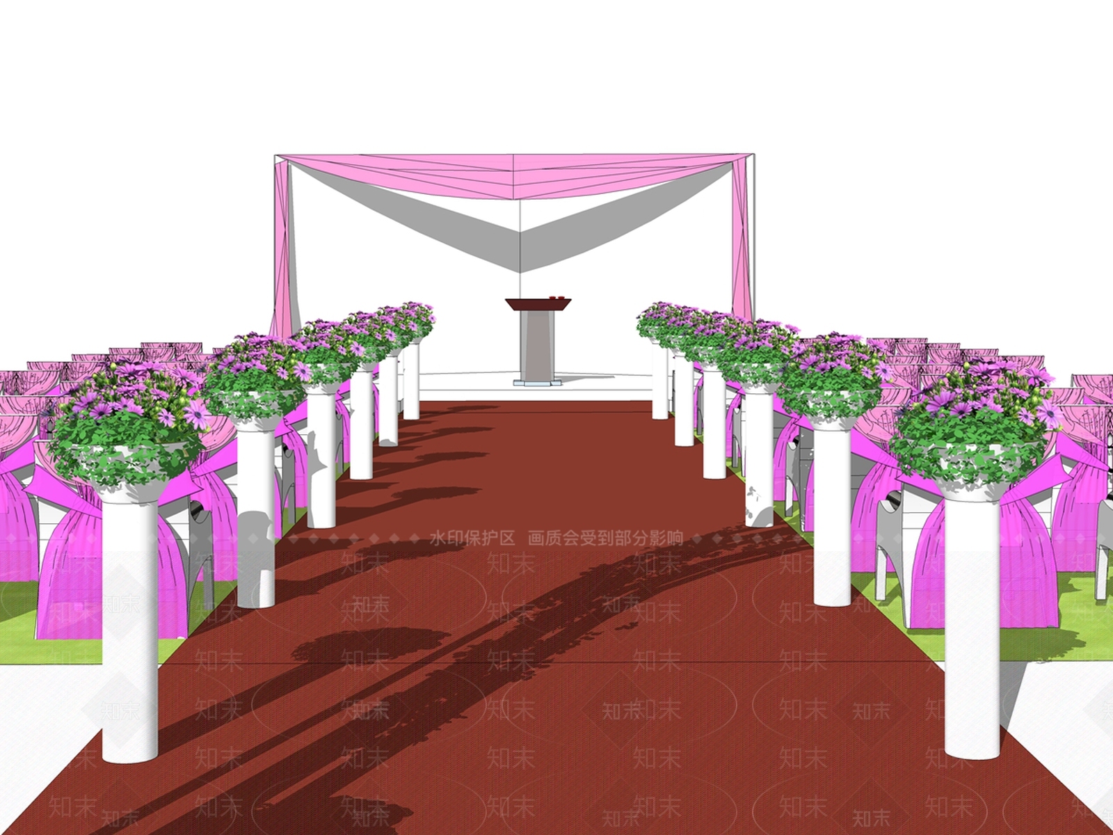 现代风格公共空间SU模型下载【ID:873711586】