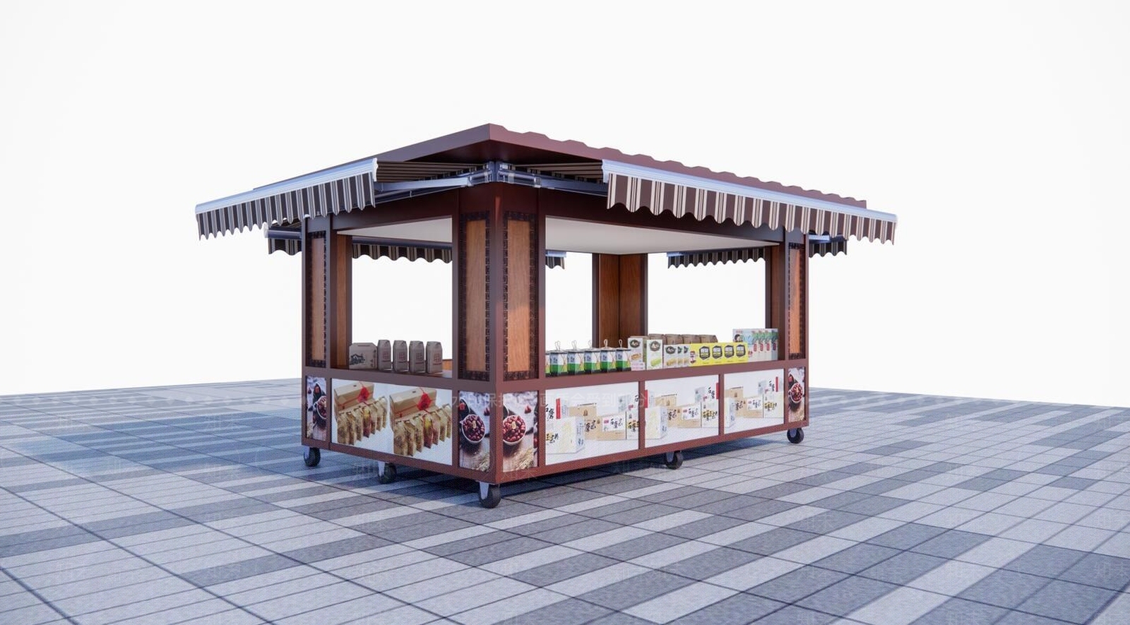 中式推车SU模型下载【ID:373716389】