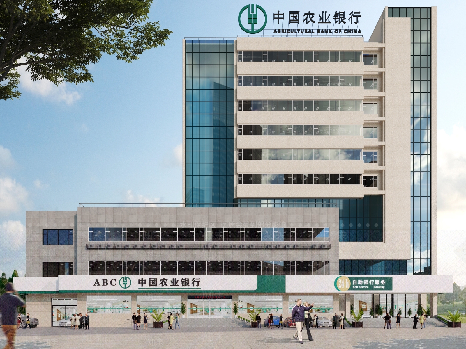 现代银行门头3D模型下载【ID:973721563】