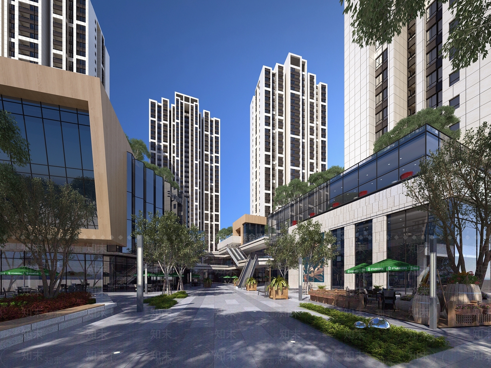 现代商业街景观3D模型下载【ID:573725168】