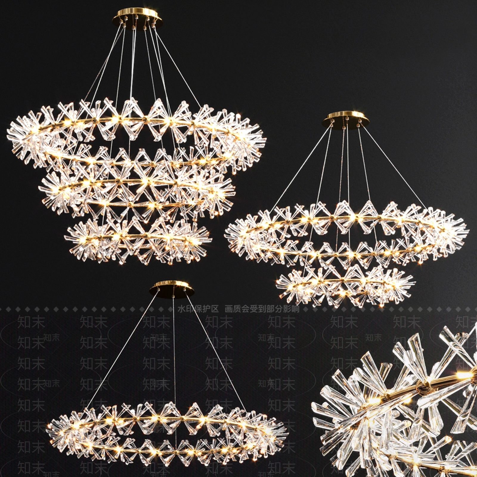 Marianna现代吊灯合集3D模型下载【ID:573750861】