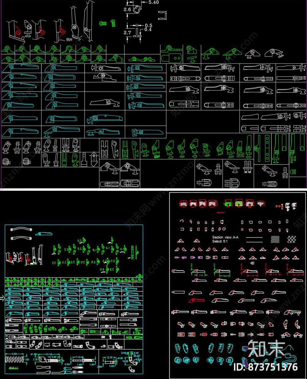 眼镜配件CAD图库施工图下载【ID:873751376】