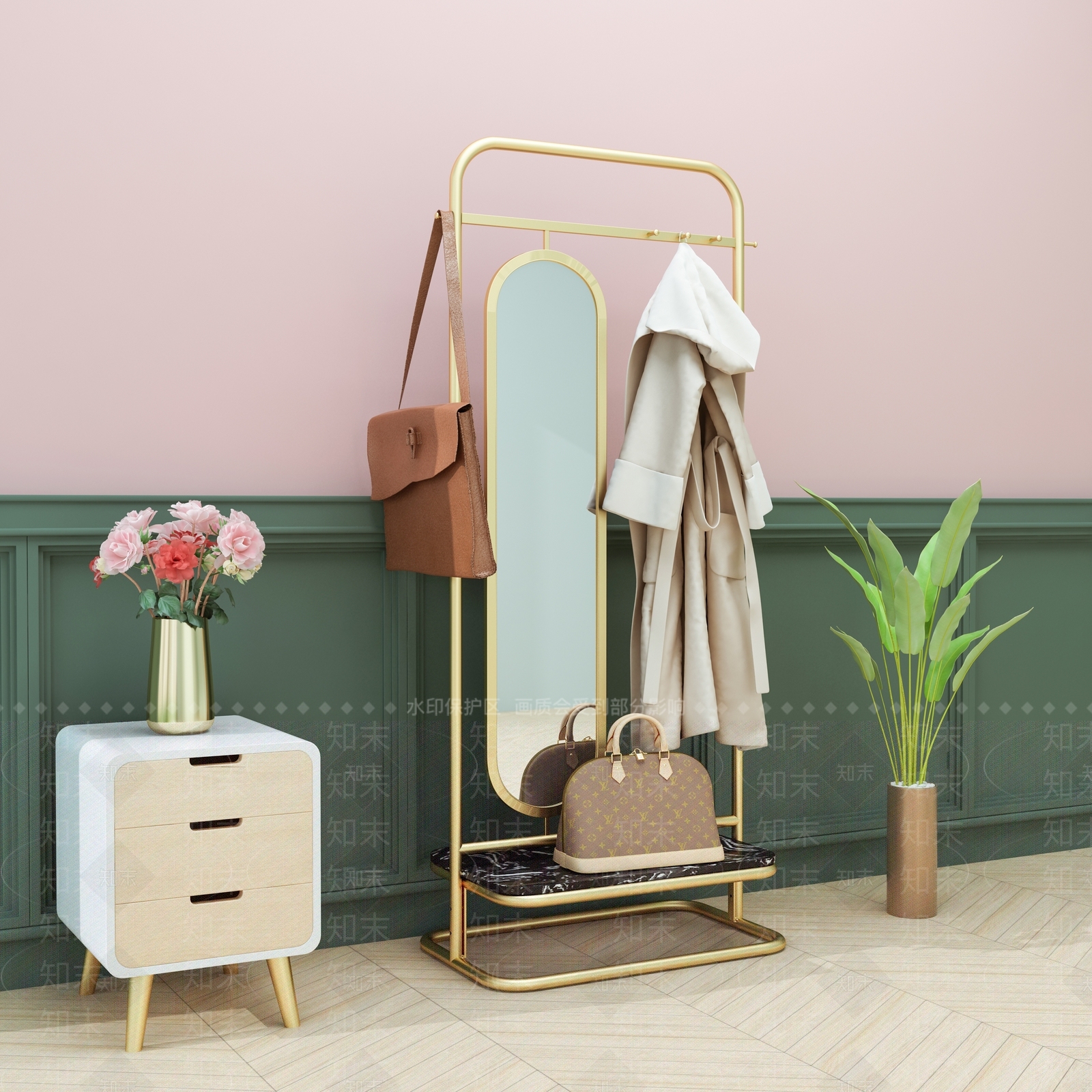 北欧衣架3D模型下载【ID:873756445】