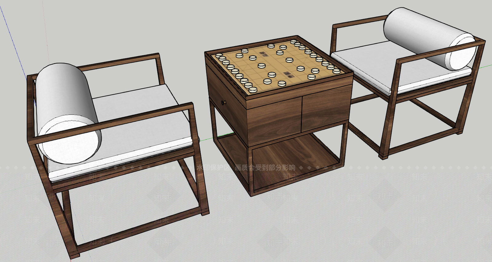 新中式棋牌桌SU模型下载【ID:173764109】