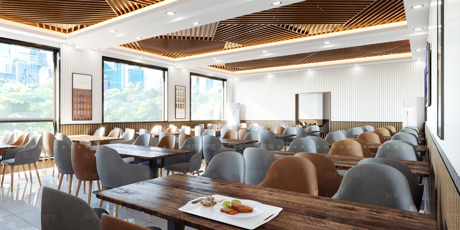 现代食堂3D模型下载【ID:373810934】