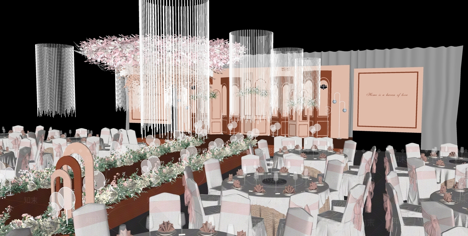 现代风格酒店餐厅SU模型下载【ID:973815697】
