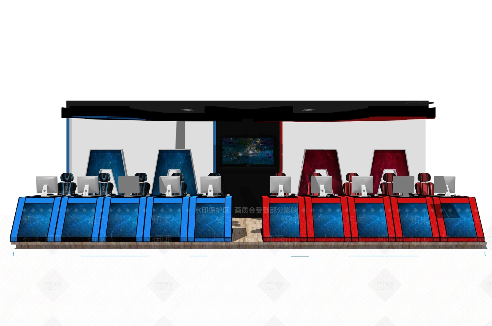 现代风格电脑桌SU模型下载【ID:273819197】