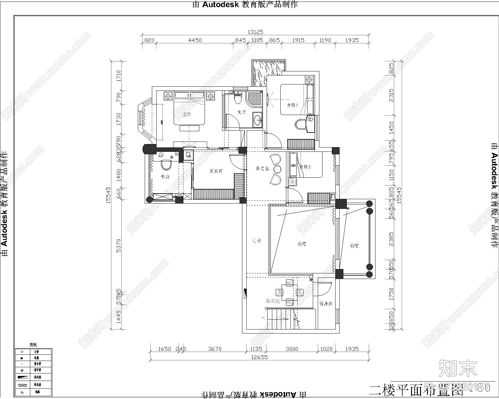 复式楼全套图纸cad施工图下载【ID:973820147】