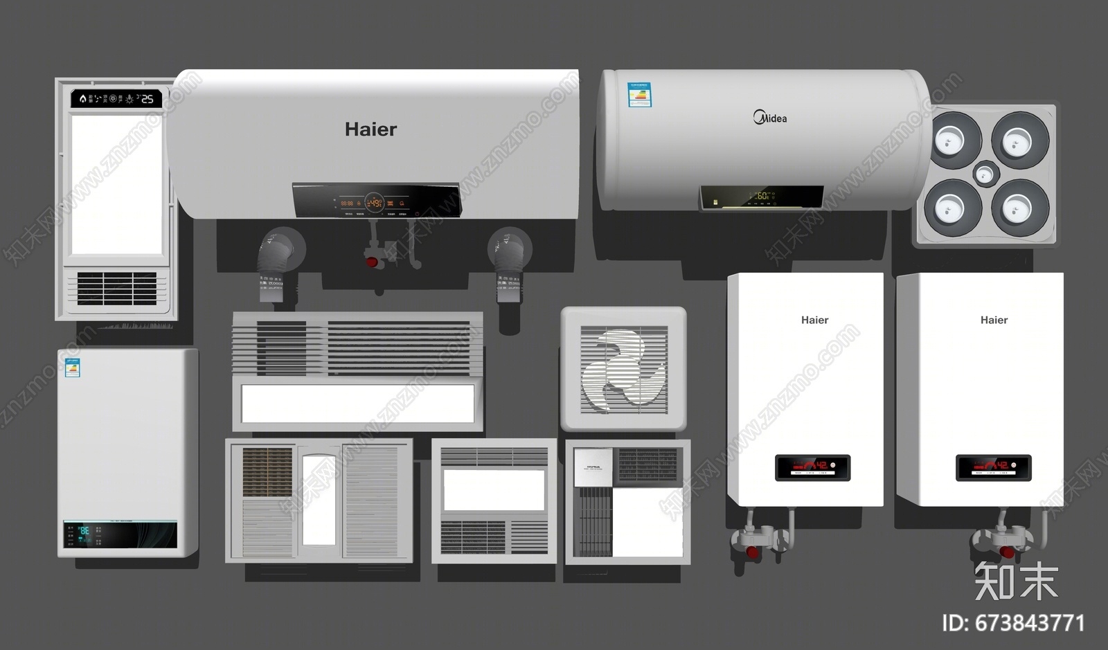 现代家用热水器SU模型下载【ID:673843771】