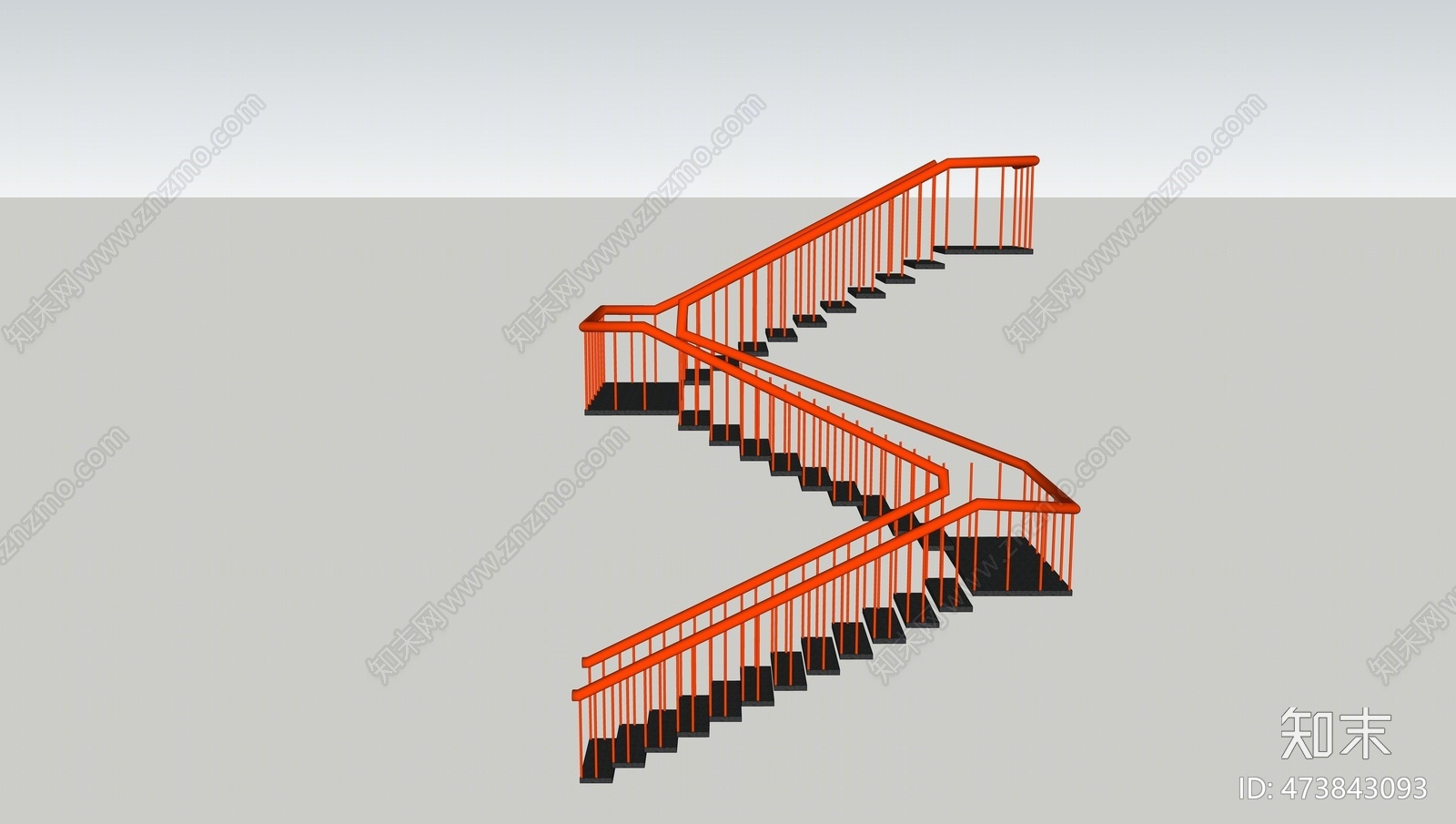 工业风格楼梯SU模型下载【ID:473843093】