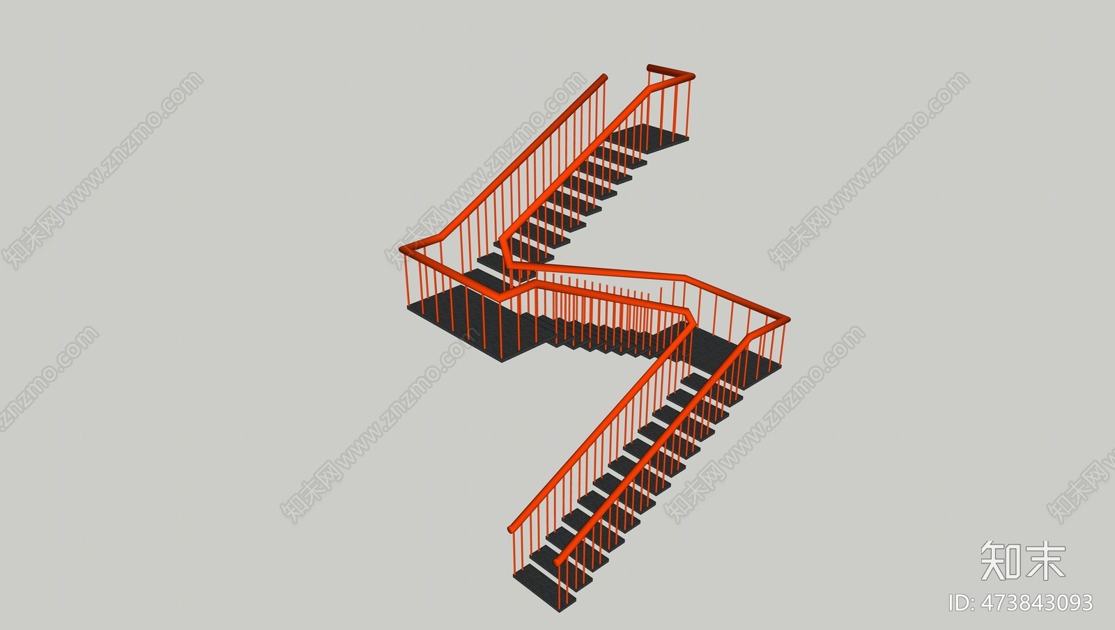 工业风格楼梯SU模型下载【ID:473843093】