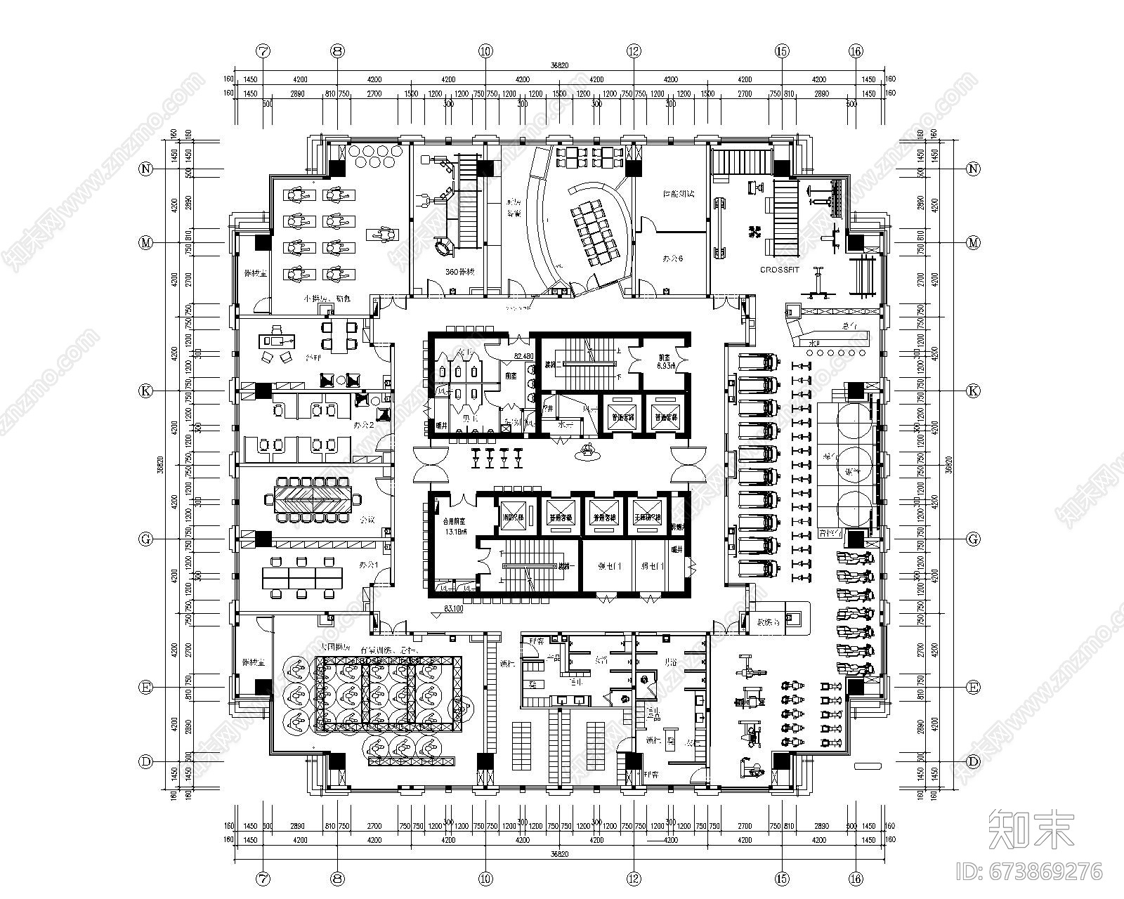 健身房cad施工图下载【ID:673869276】