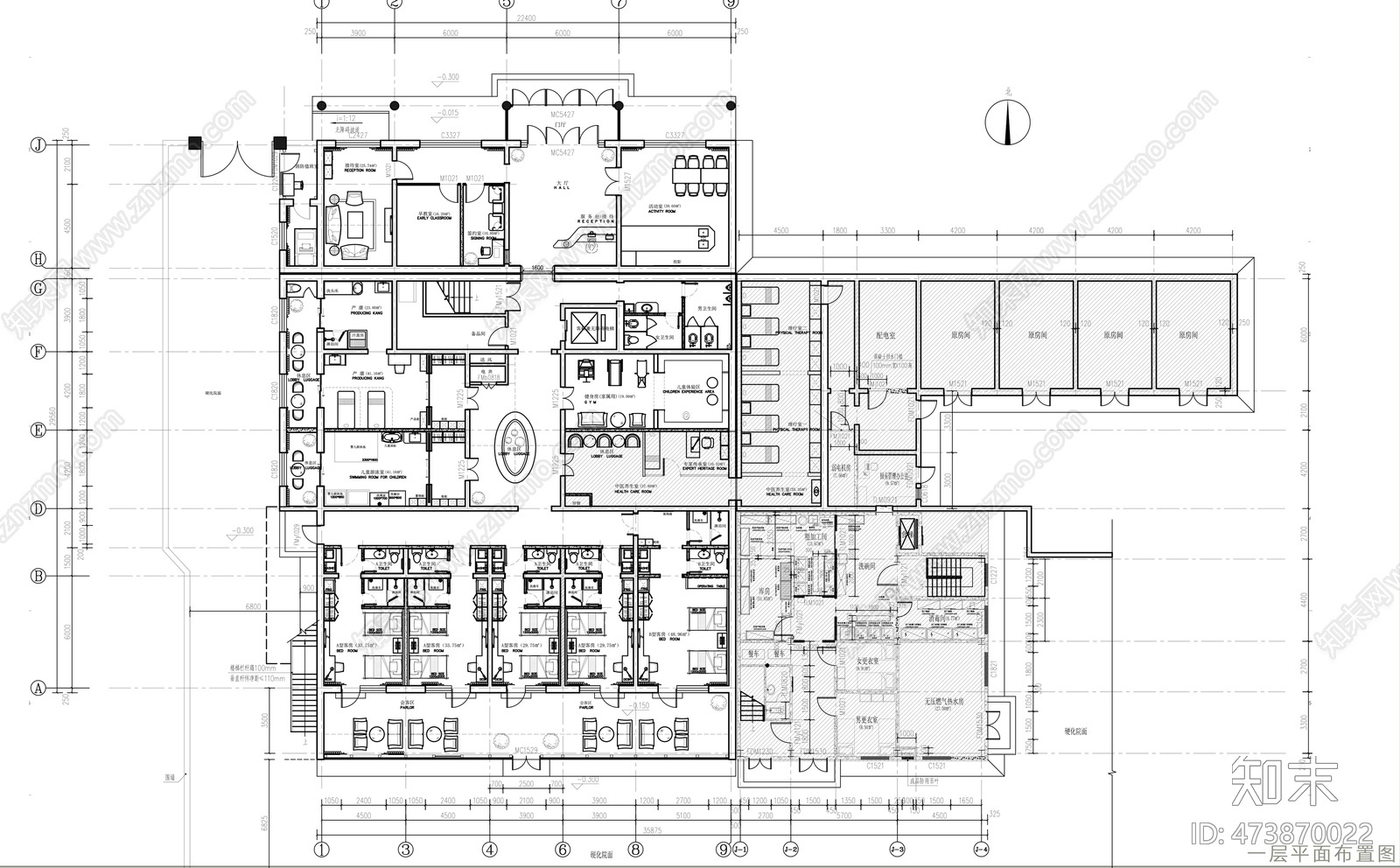 月子会所cad施工图下载【ID:473870022】