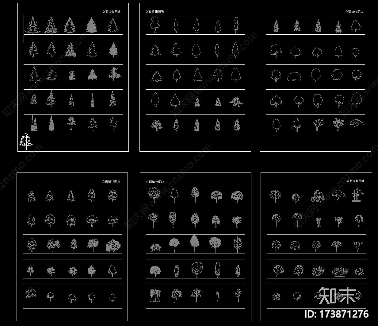 植物图块cad施工图下载【ID:173871276】