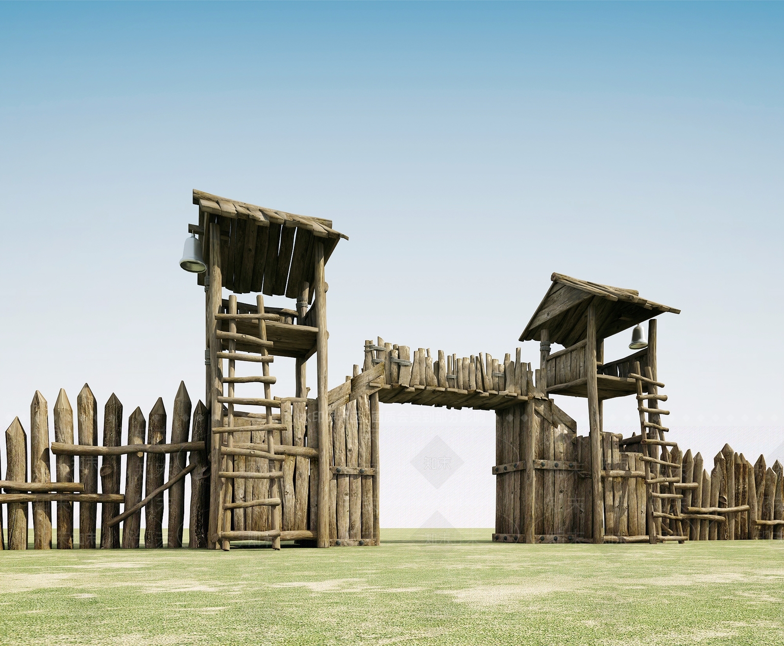 现代山寨大门3D模型下载【ID:873886359】