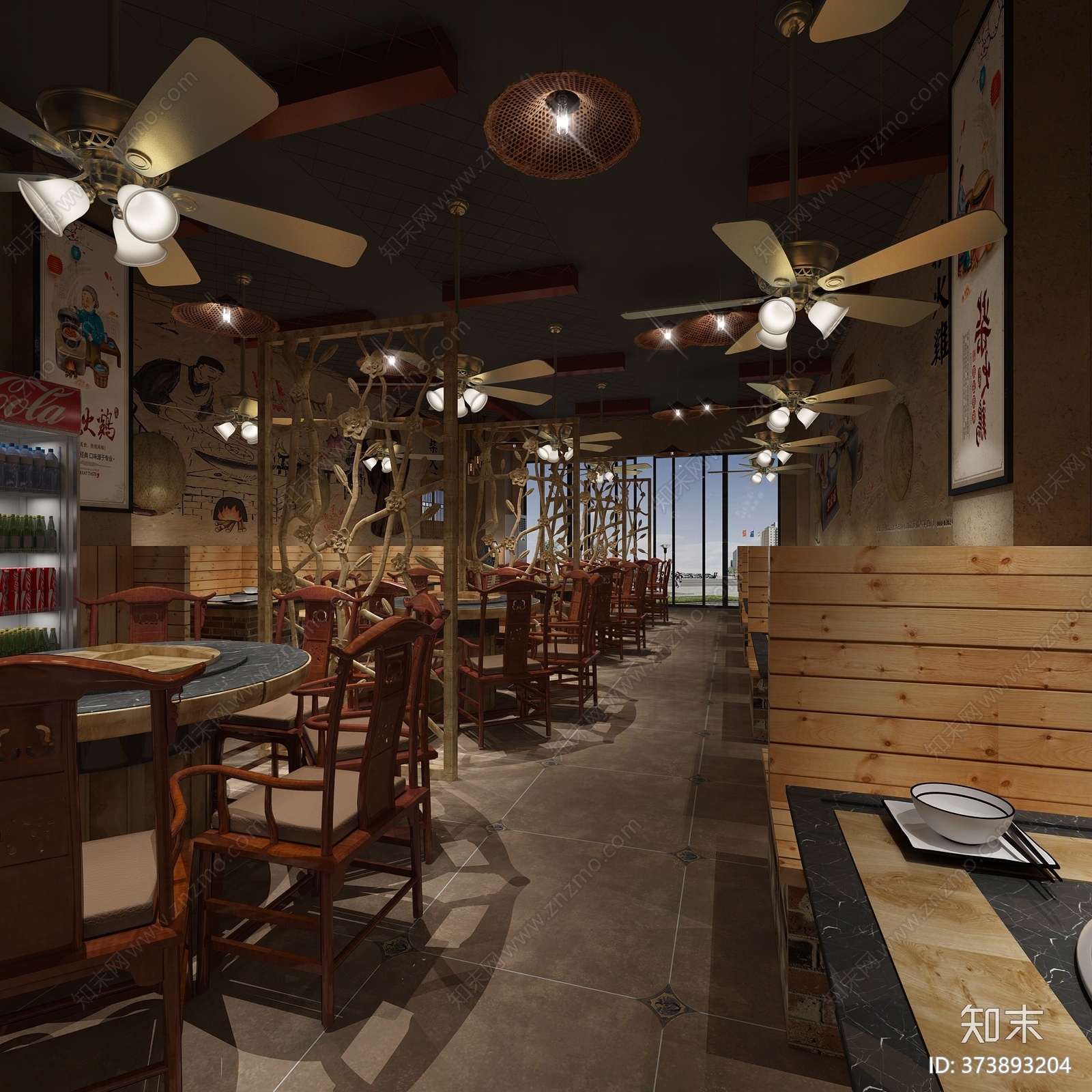 中式火锅店3D模型下载【ID:373893204】