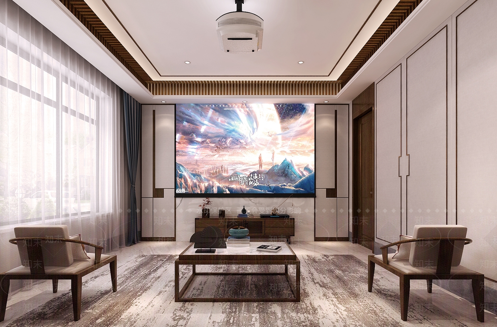 新中式影音室3D模型下载【ID:873902946】