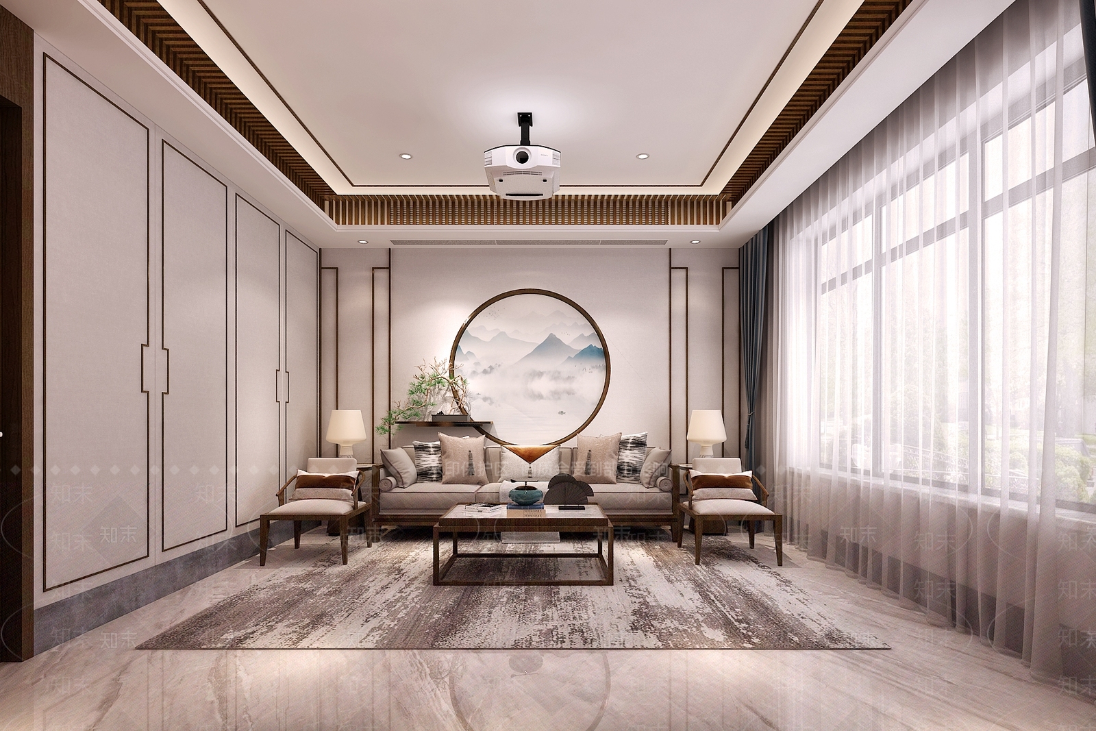 新中式影音室3D模型下载【ID:873902946】