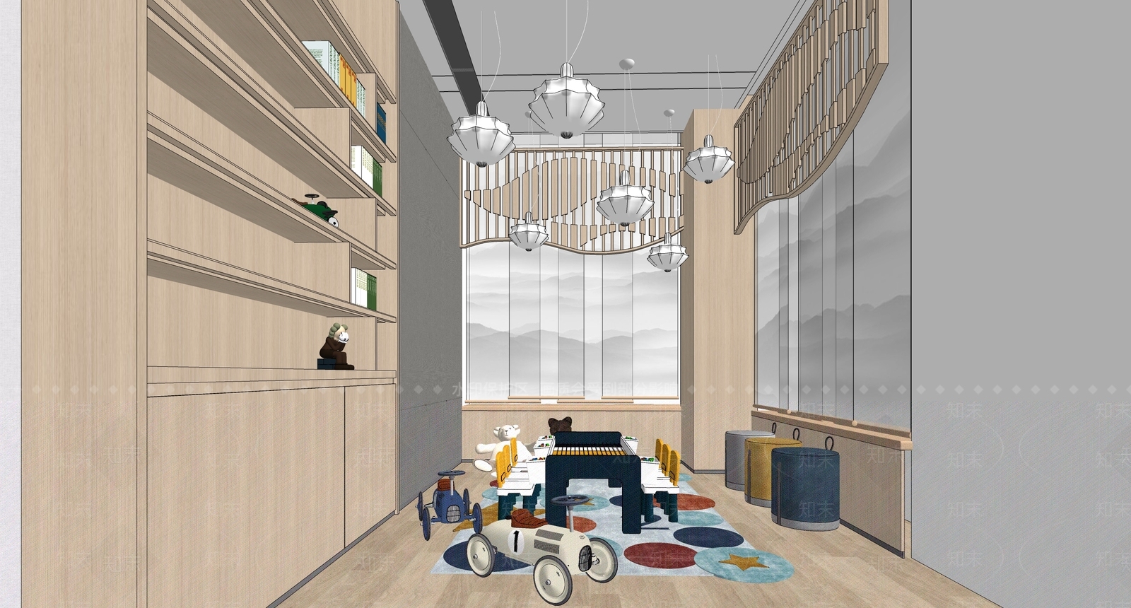 现代风格儿童玩具房SU模型下载【ID:473904635】