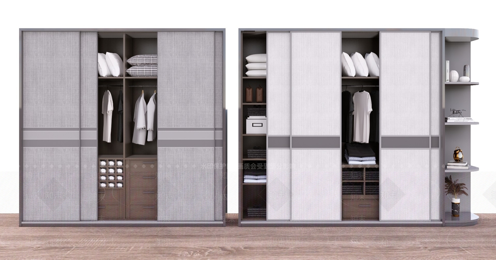 现代风格衣柜SU模型下载【ID:373961078】