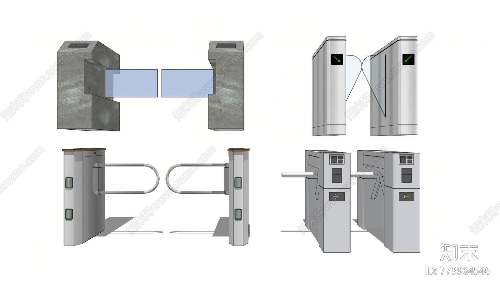 现代风格安检门SU模型下载【ID:773964546】